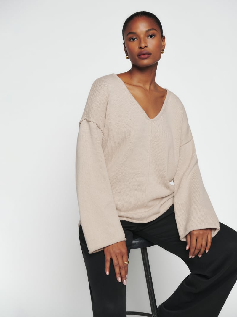 Billie Cotton V-Neck Sweater