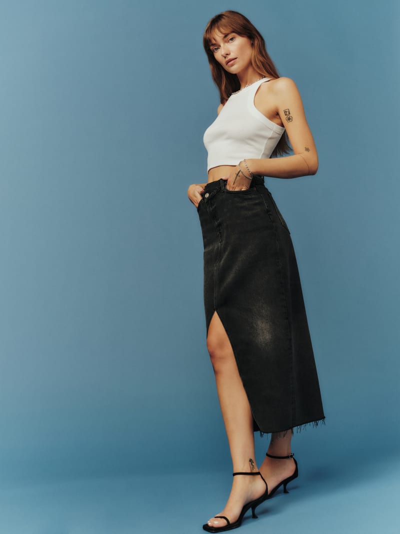 Nila Long Denim Skirt