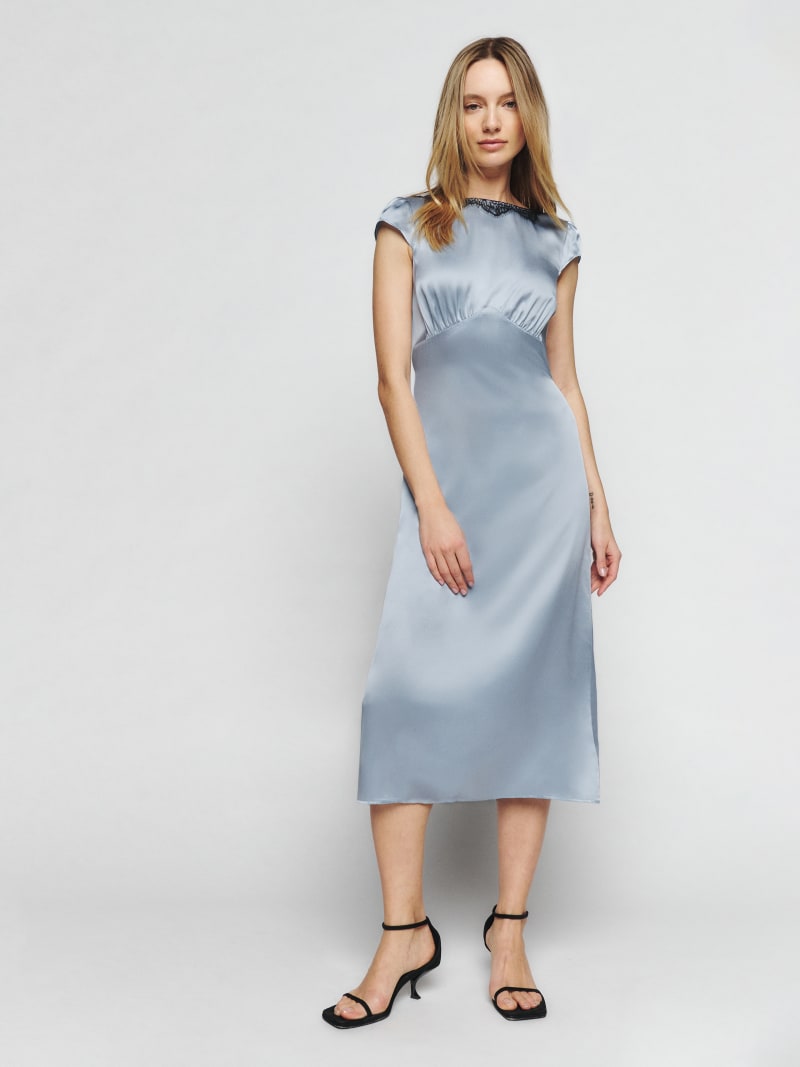 reformation lucas silk dress Petites Provence Silk Dress