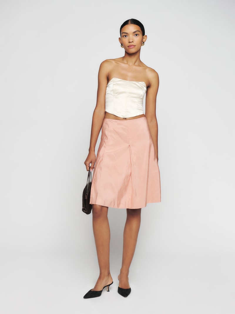 スカート PRADA 'Stuoia Old' skirt Rare Prada Fairy Spring 2008 Green Wavy Plaid Tier Full