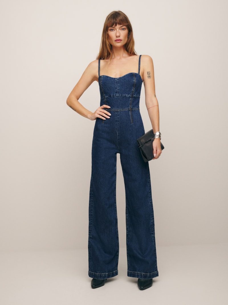 Daphne Super Wide Leg Denim Jumpsuit - Sustainable Denim