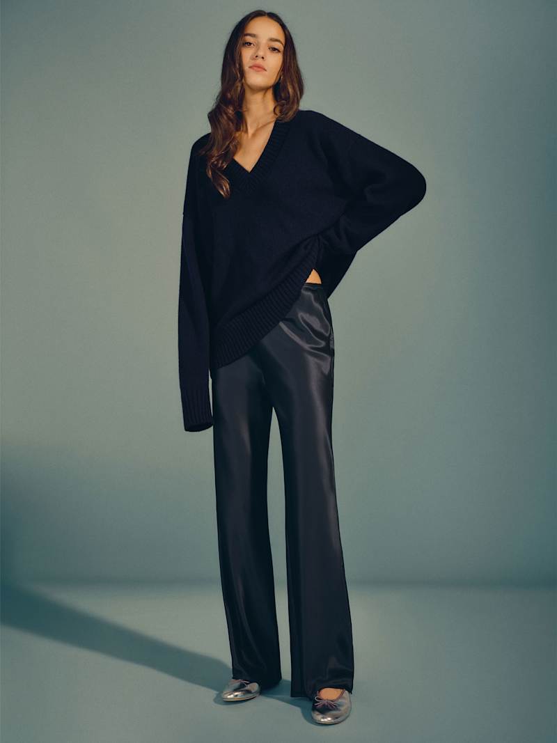 Gale Satin Mid Rise Bias Pant from Reformation - $198