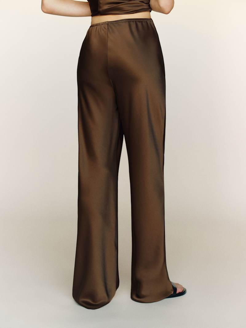 Gale Satin Mid Rise Bias Pant