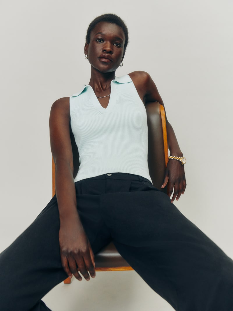 Tabitha Collared Sleeveless Sweater