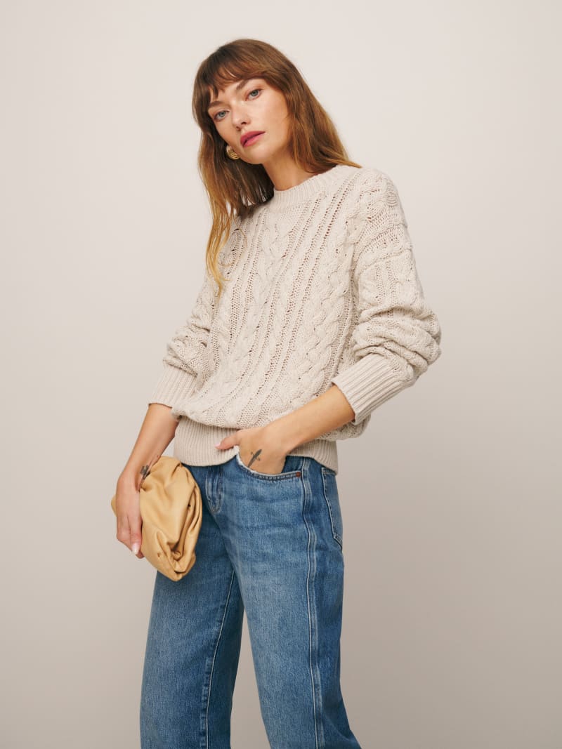 Sam Cotton Cashmere Oversized Crew Sweater