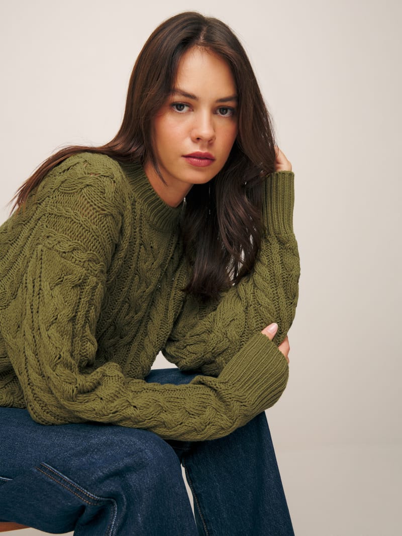 Sam Cotton Cashmere Oversized Crew Sweater