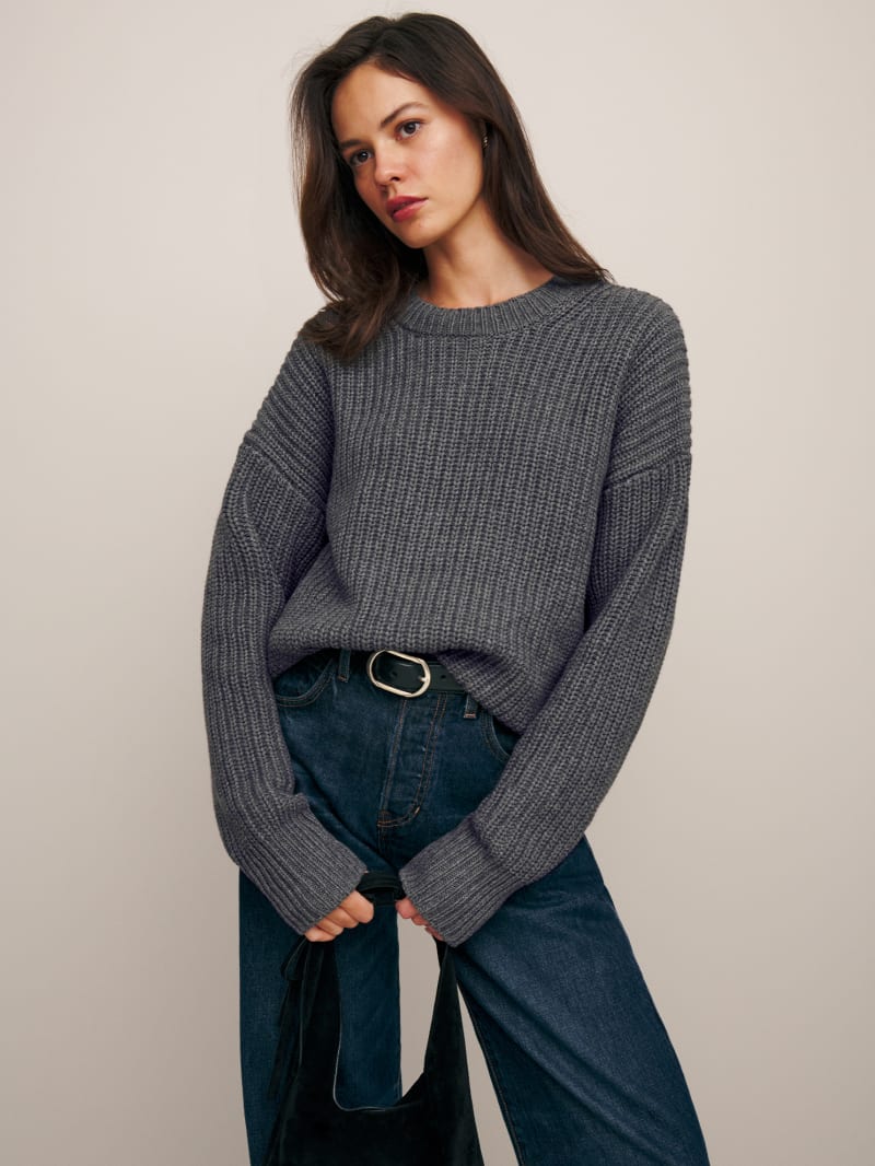 Sam Cotton Cashmere Oversized Crew Sweater