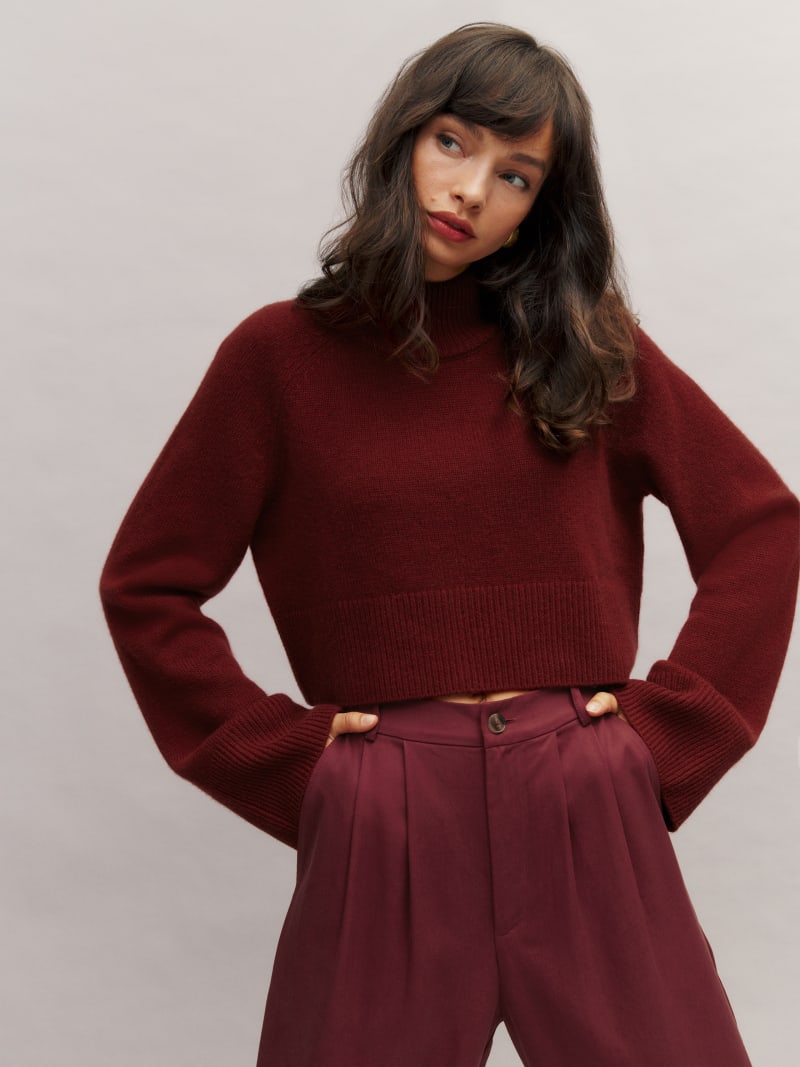Garrett Cashmere Cropped Turtleneck