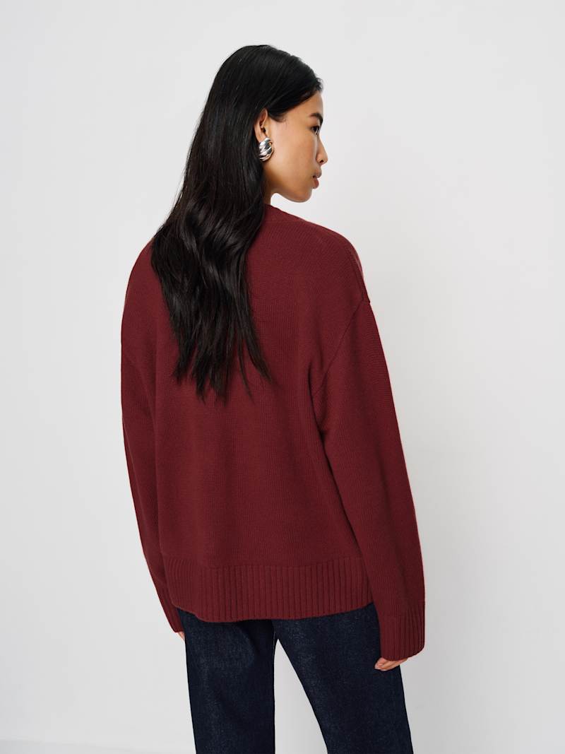 Jadey Cashmere Oversized V-Neck Sweater