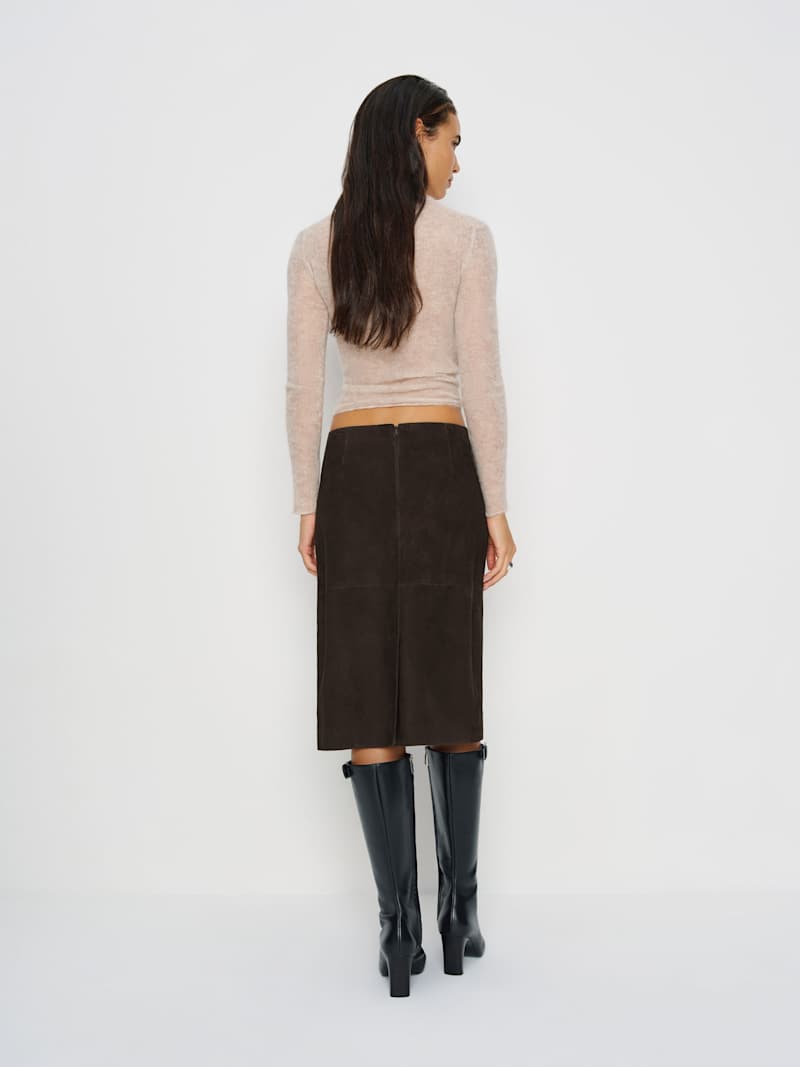 Veda Barrow Leather Low Waist Skirt