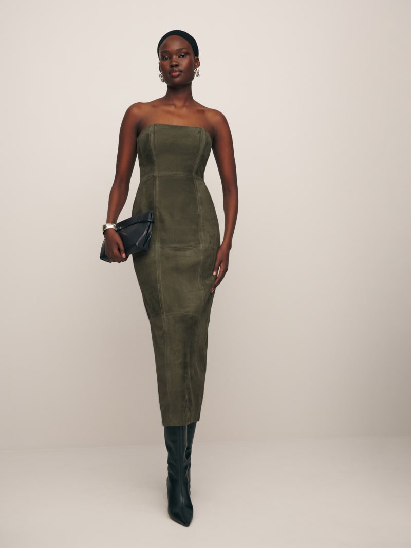 Veda Chrystie Leather Midi Dress