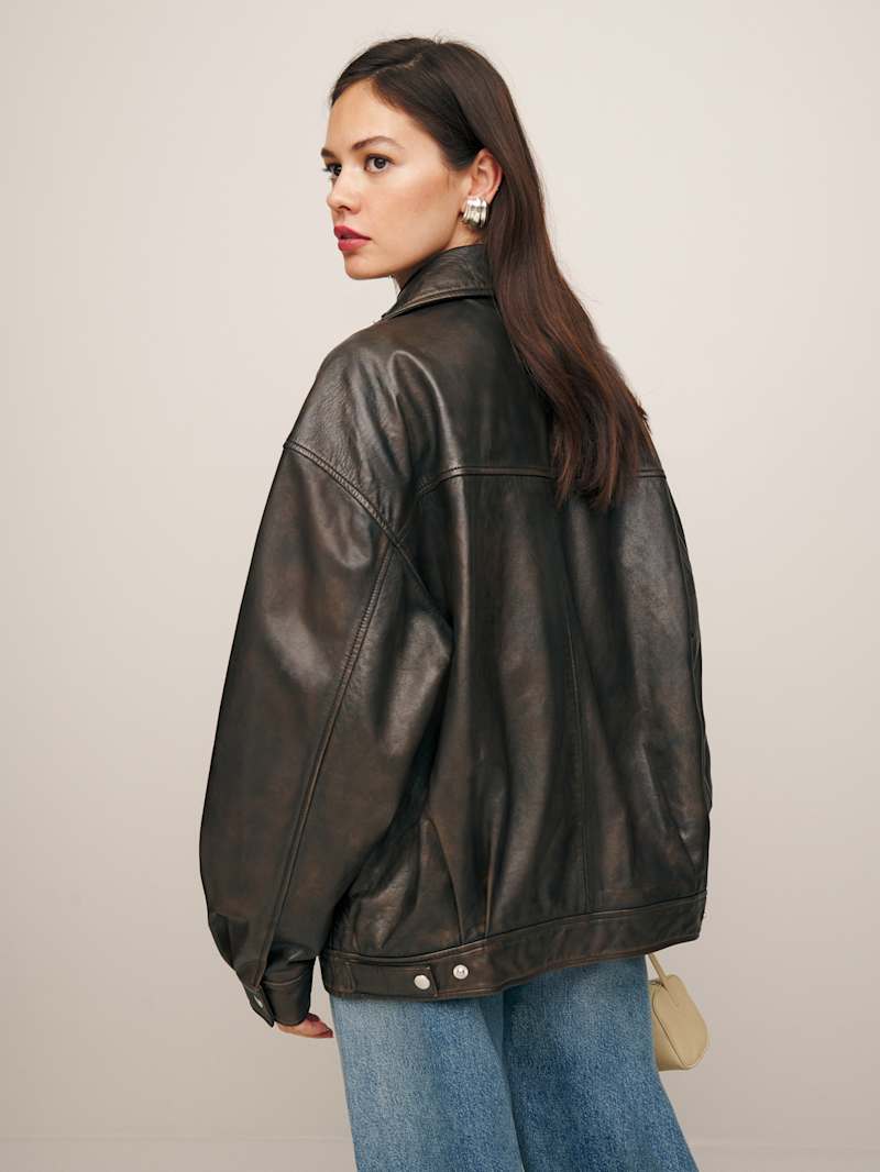 Veda Marco Leather Oversized Bomber