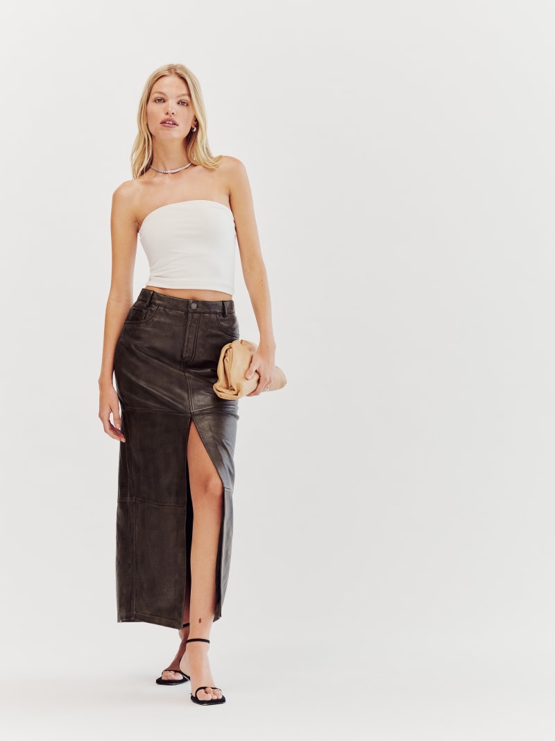 Veda Tazz Leather Maxi Skirt