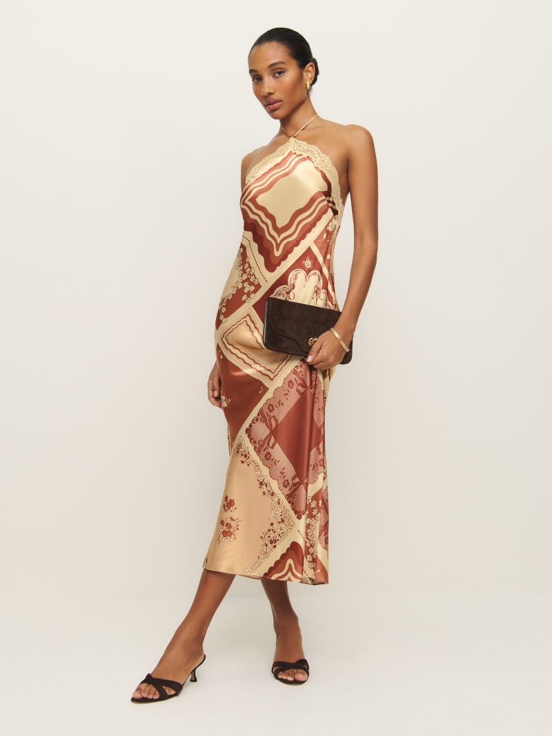 Reformation アーラ シルクドレス 1313994.1.MAHOGANY?_s=RAABAB0