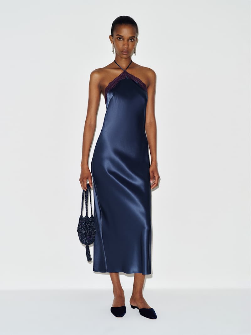 aara silk dress Reformation Aara Silk Dress In Pear