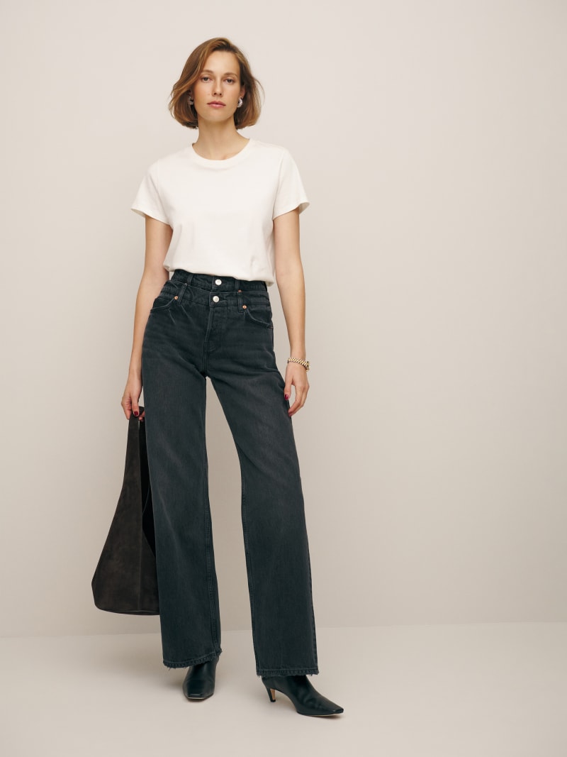 Cary Double Waistband High Rise Slouchy Wide Leg Jeans
