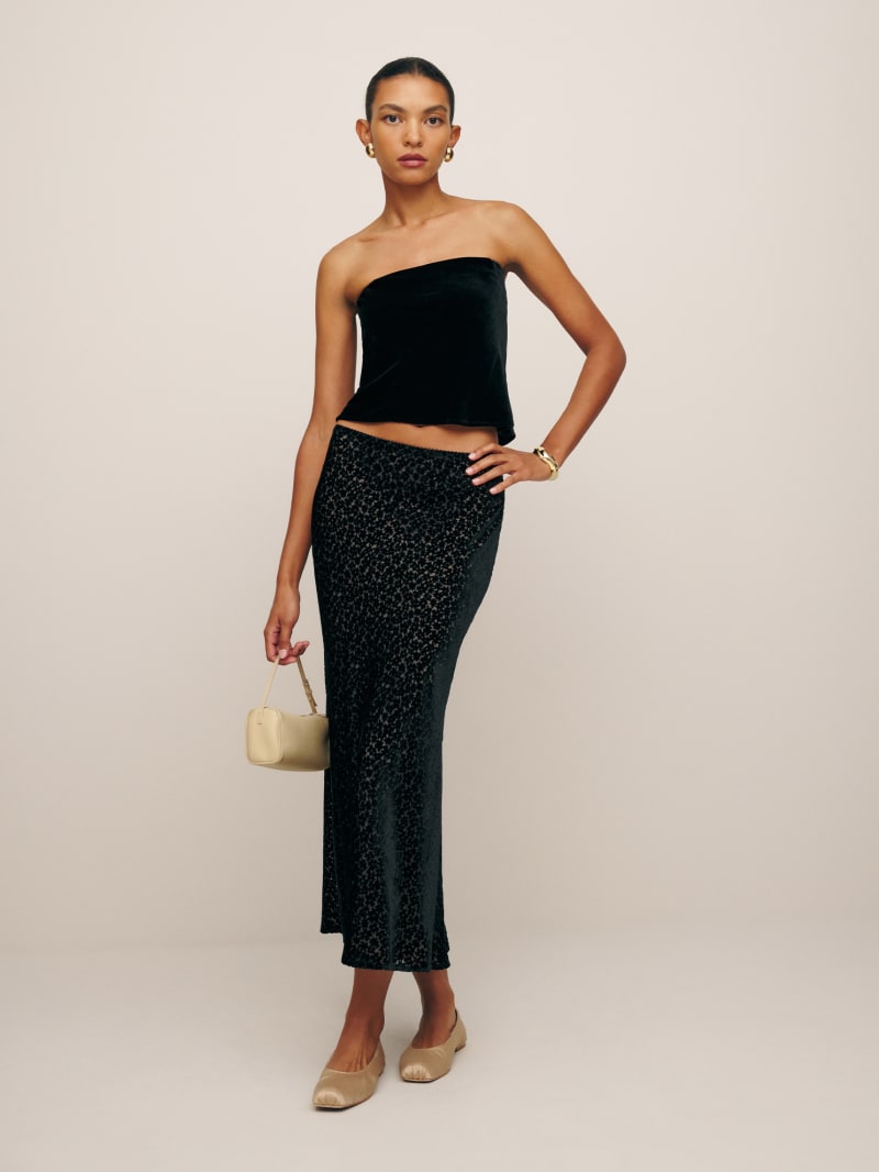 Silk burnout velvet skirt discount