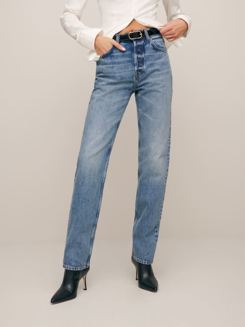 Rowe Mid Rise Relaxed Straight Jeans