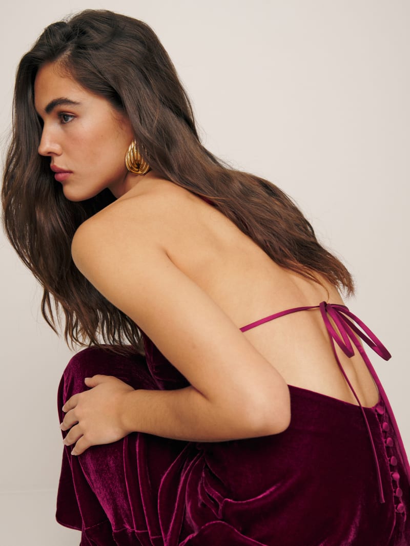 Jeany Velvet Dress Sleeveless Reformation