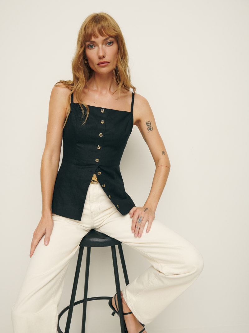 Reformation linen top top