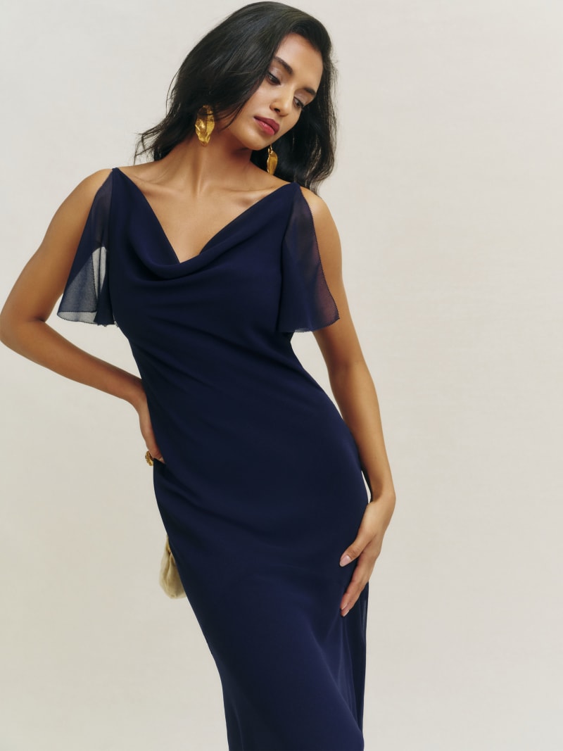 Reformation navy dress on sale