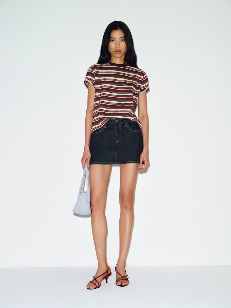 Hazel Low Rise Denim Mini Skirt from Reformation - $148