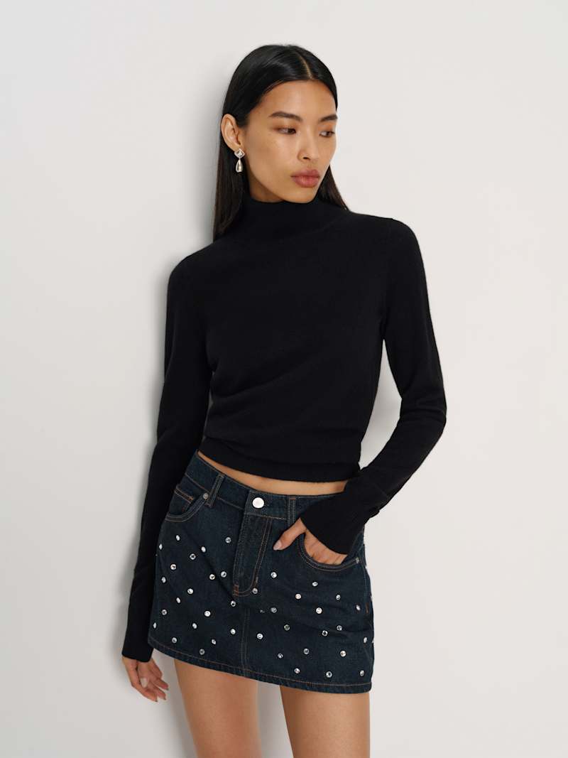 Hazel Low Rise Denim Mini Skirt