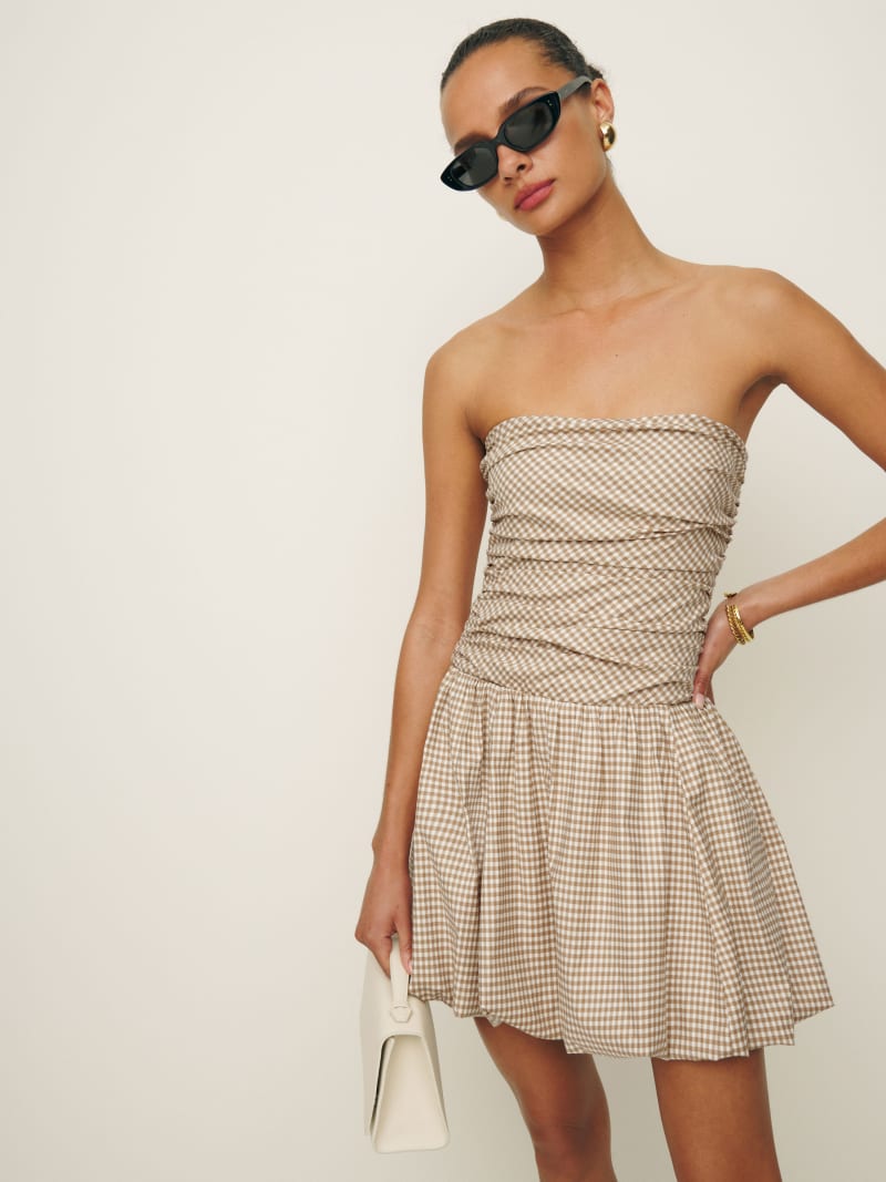 Reformation Clea Dress Clea Dress 水玉ミニドレス (肩紐なし) 1315372.1.ANZO_CHECK?_s=RAABAB0