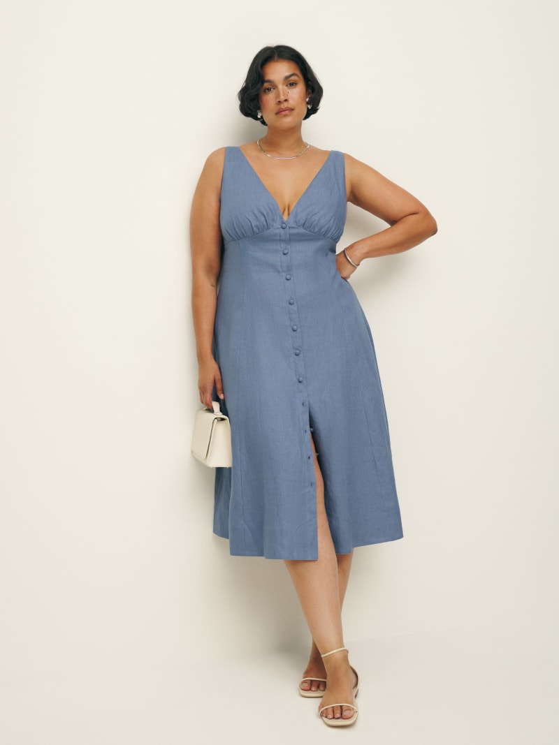 athena marie linen dresses Athena cross back linen dress main image 0