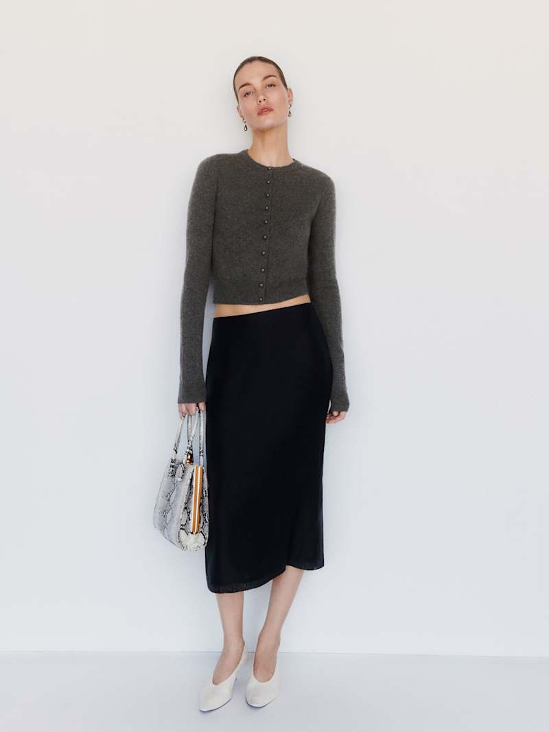 Caspia Cashmere Cropped Cardigan