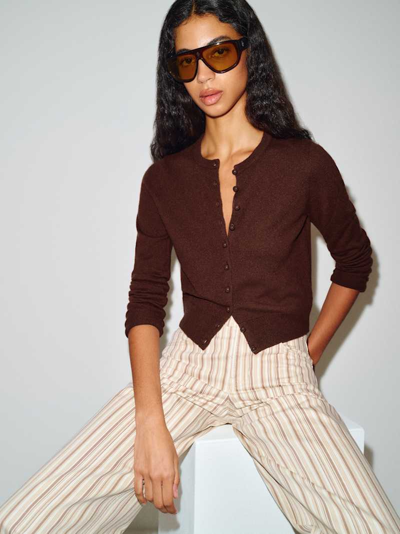 Caspia Cashmere Cropped Cardigan from Reformation - $198
