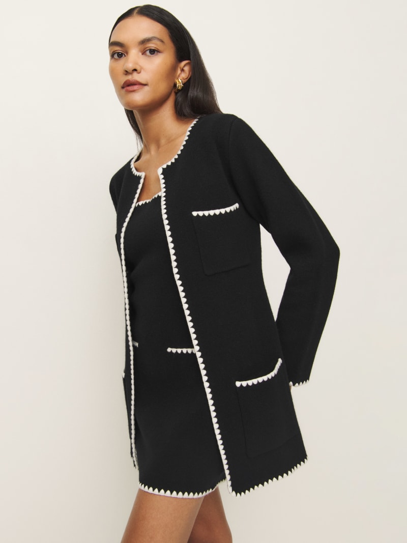 Wool coat Reformation Black sevdiea size