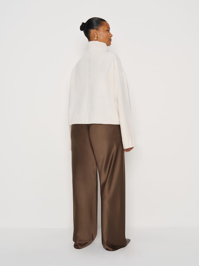 Gale Satin Mid Rise Bias Pant Es