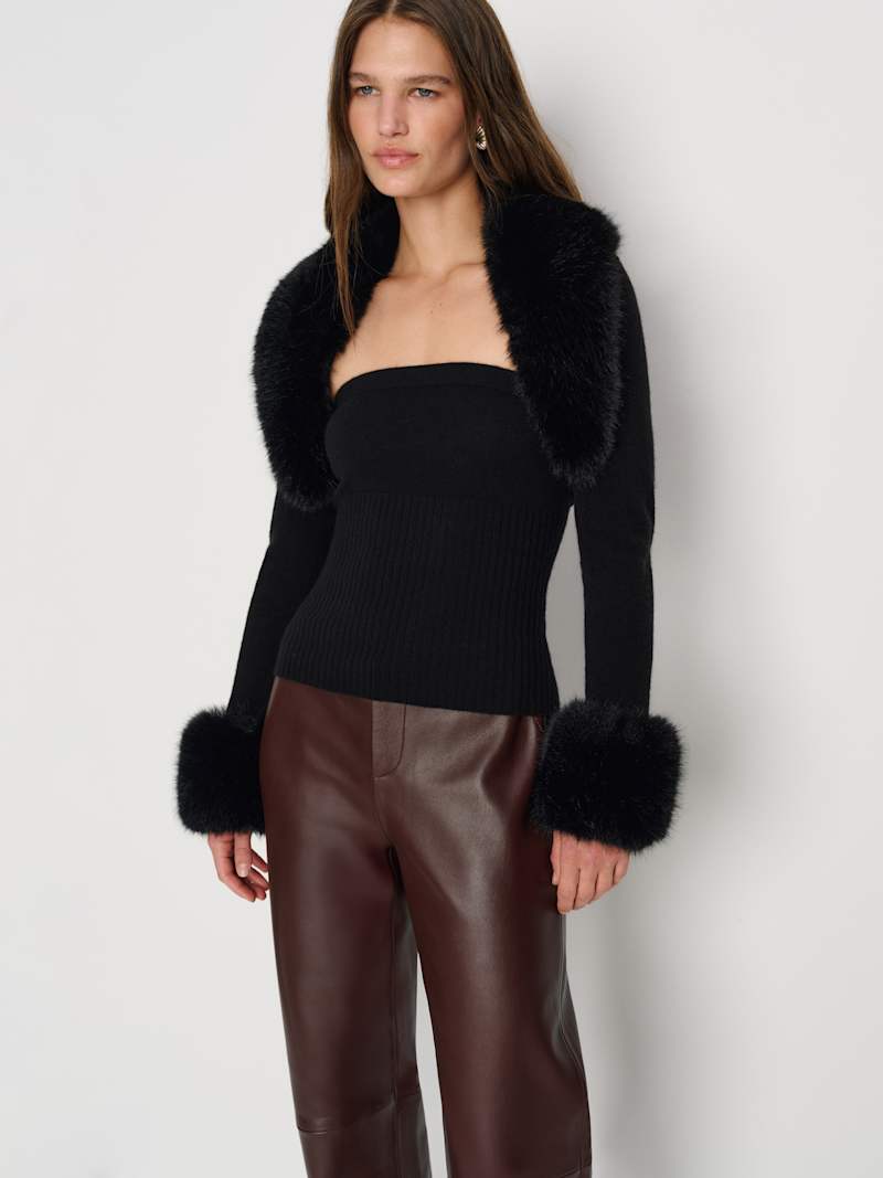 Clarissa Cashmere Faux Fur Bolero Set