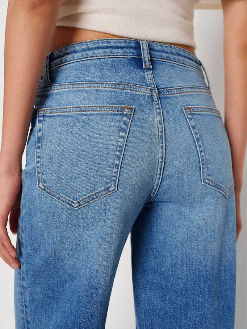 Greta Super Stretch Low Rise Wide Leg Jeans