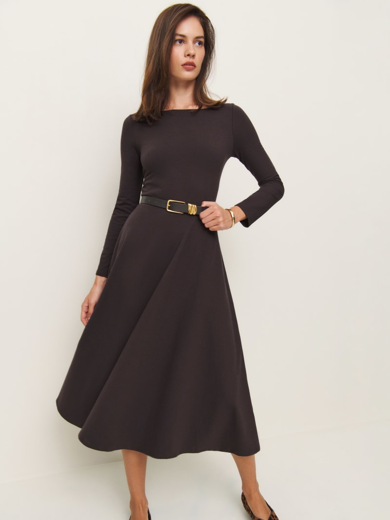 fitted lace wedding dress Long Sleeve V-Neck Lace Up Knit Dress main image 1