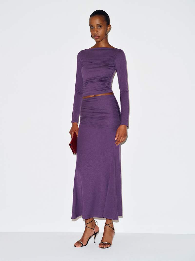 Reformation Fall 2026 Emi Knit Two Piece set in crushed violet