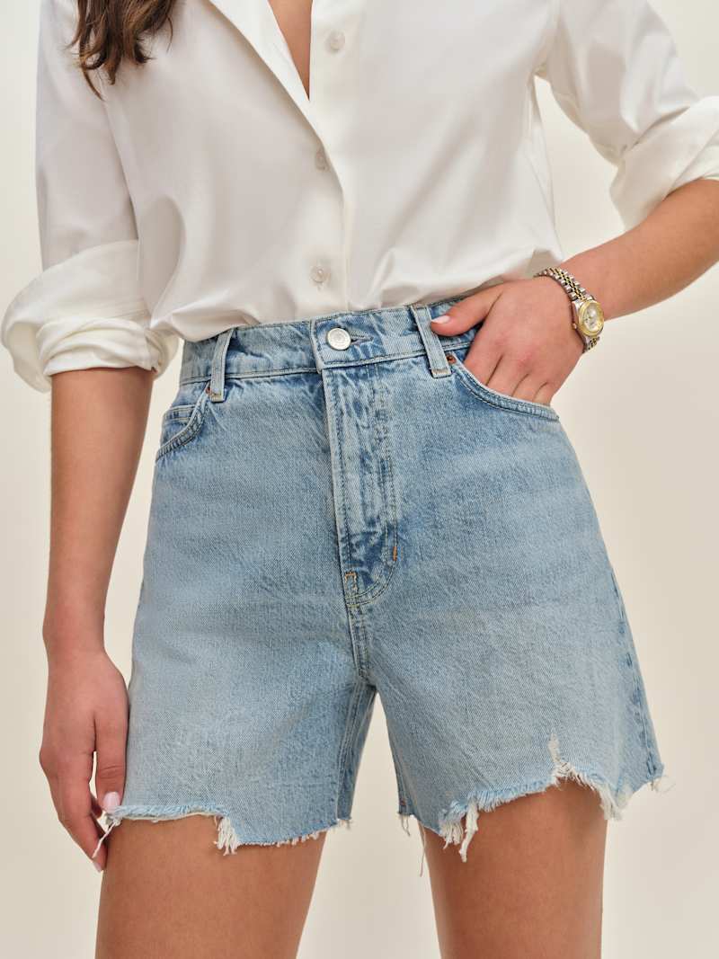 Saige High Rise 4” Jean Shorts from Reformation - $148