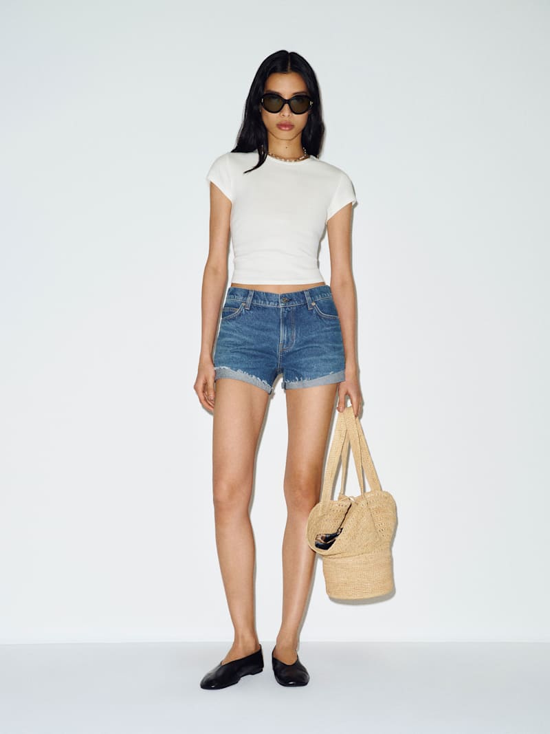 Sutton Low Rise 2.5” Slouchy Jean Shorts from Reformation - $148