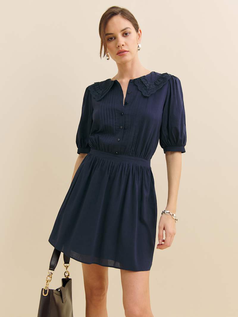 scalloped hem lace dress Karen Kane V Neck Scallop Hem Lace Dress, XS, Black main image 0