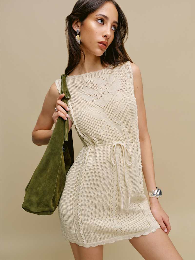 dress linen cotton Women's Linen-Cotton Henley in Sage Lime size 10 available in all sizes Reformation Lilliana Linen Cotton Crochet