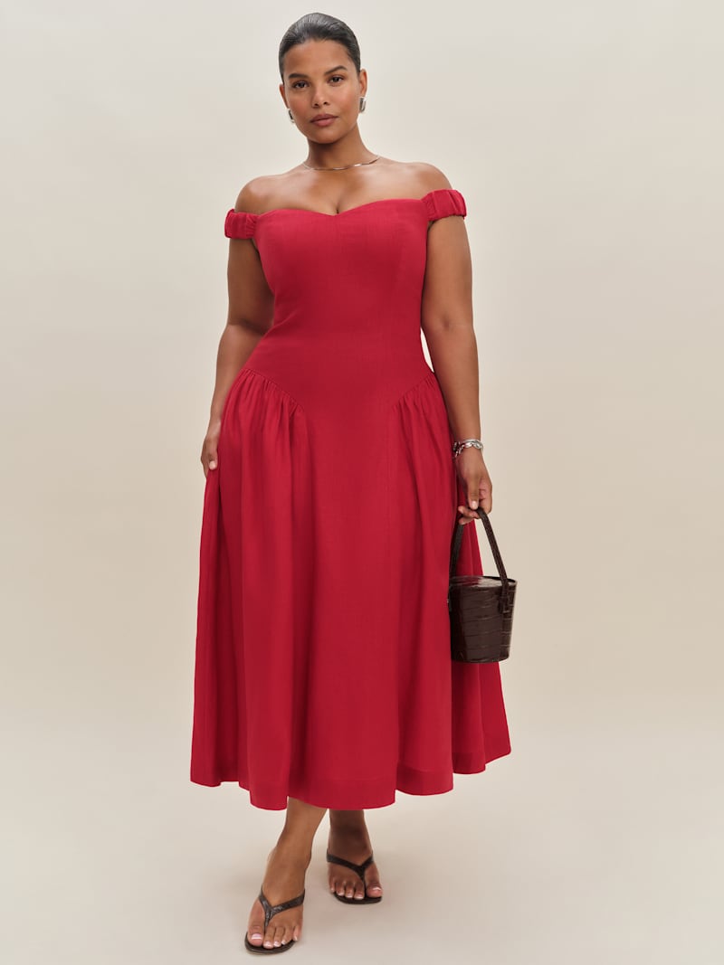 monet linen dress reformation Reformation Monet Linen Dress