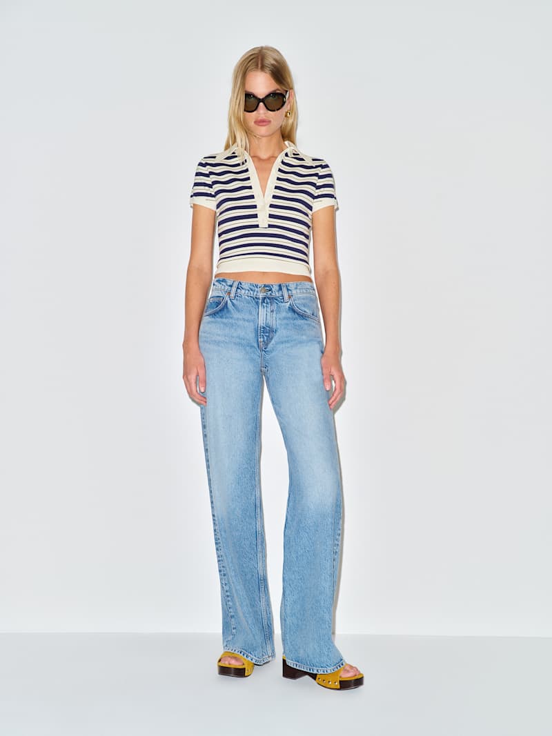 Reformation — Bentley Cotton Polo Sweater