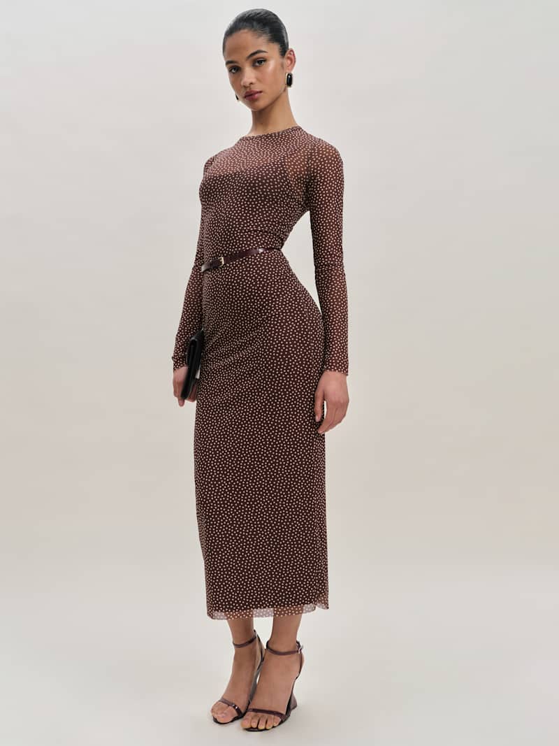 【セール】 Rene Mesh Knit Dress ワンピース