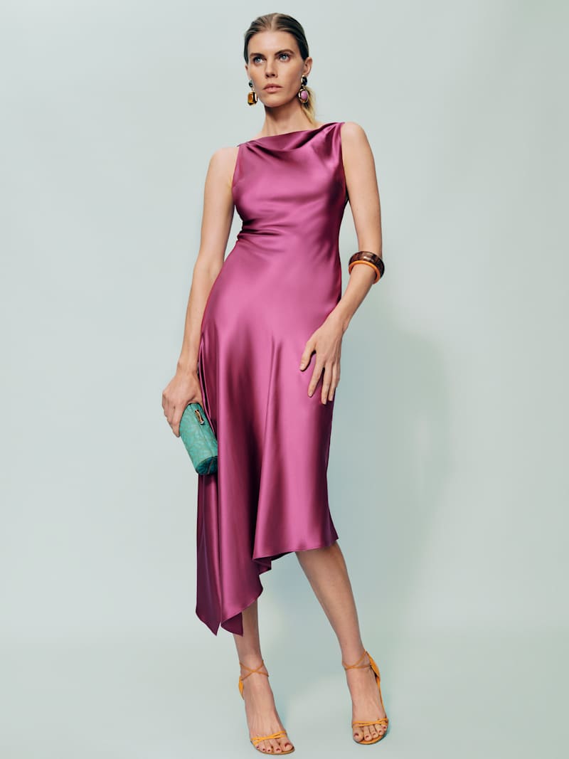 winsor dress Mirabel Satin Corset High Slit Formal Dress