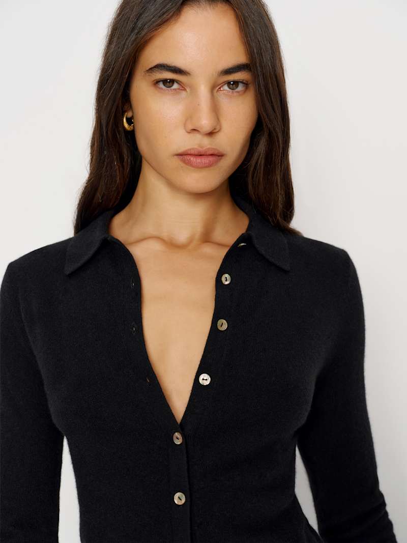 Florentina Cashmere Collared Cardigan