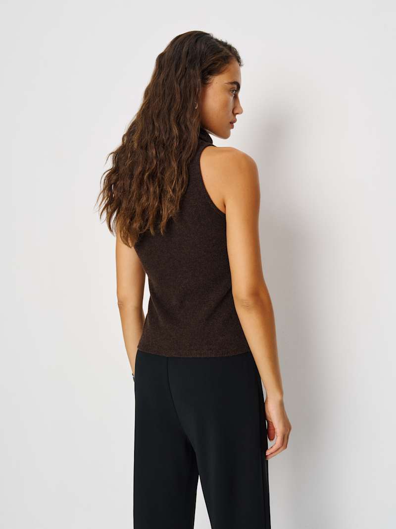 Marcy Cashmere Turtleneck Tank