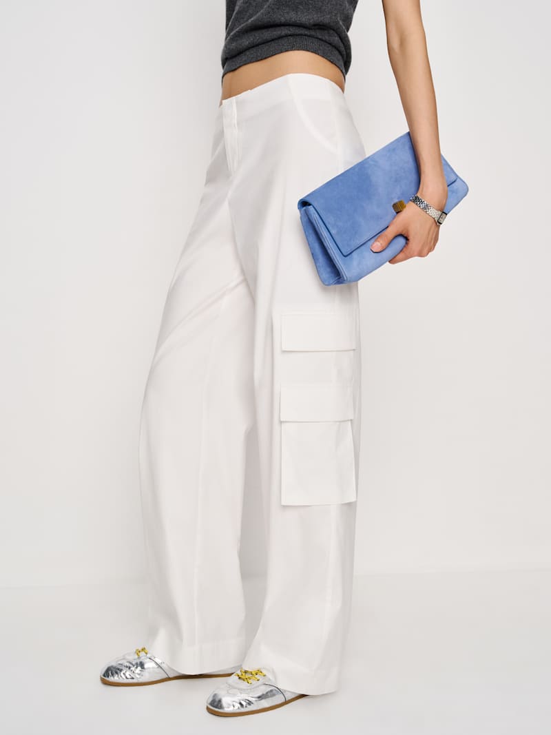 Vida Poplin Low Rise Cargo Pants