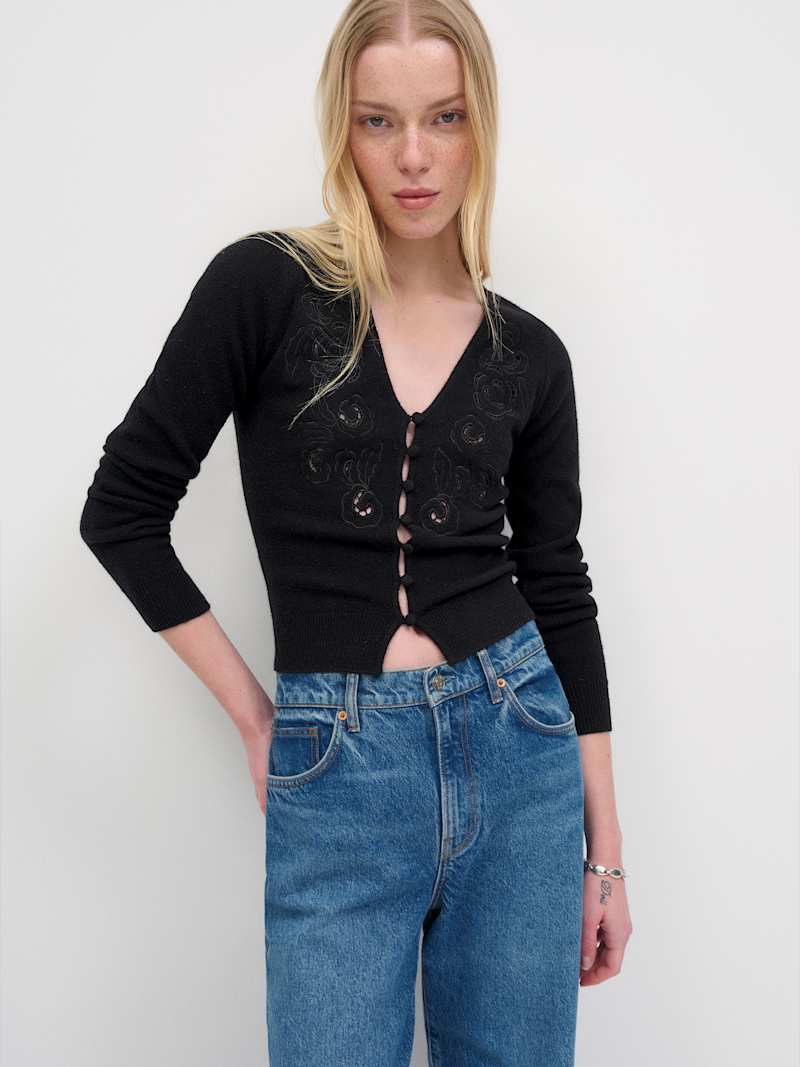 Lowen Regenerative Wool Embroidered Cardigan