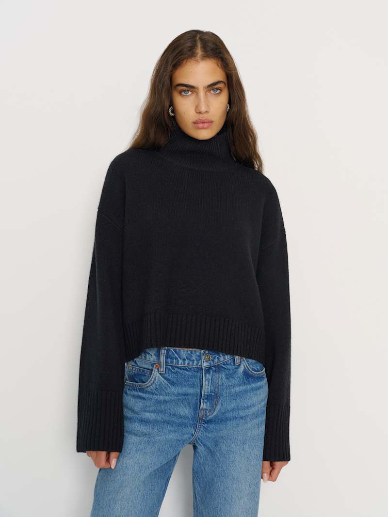 March Regenerative Wool Cropped Turtleneck